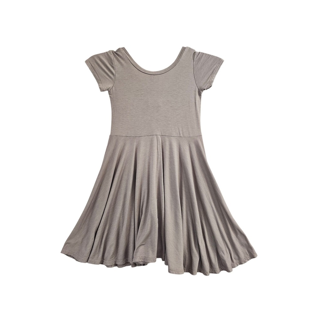 Wild Rich Kids‎ Girls Brown Mauve Short Sleeve Twirl Skater Dress Size 5/6 euc